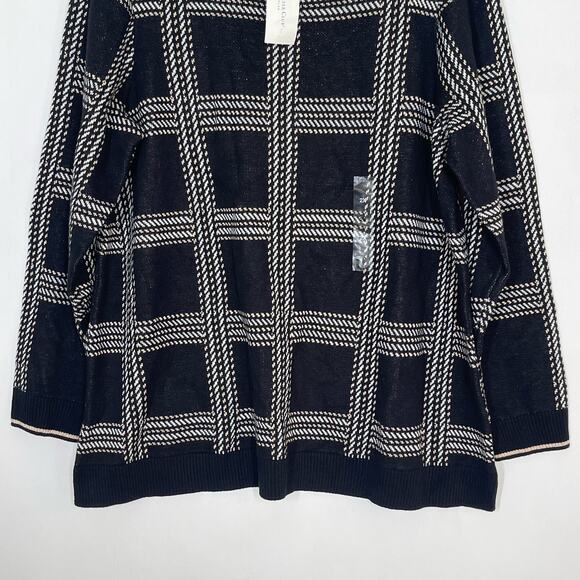 NEW Charter Club Sweater Women's Plus Size 2X Black Metallic Plaid Pullover - Picture 5 of 9